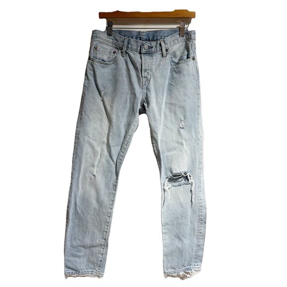 Levi's 501 CT Jeans Women’s 27x32 (31x27) Light Wash Straight Leg Button Fly - Picture 1 of 5